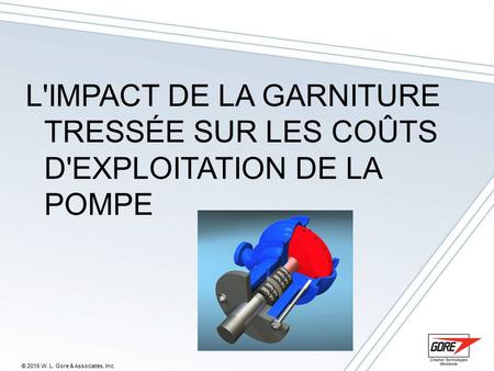© 2015 W. L. Gore & Associates, Inc. L'IMPACT DE LA GARNITURE TRESSÉE SUR LES COÛTS D'EXPLOITATION DE LA POMPE.