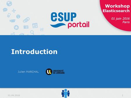 01.06.2016Workshop Elasticsearch 11 Workshop Elasticsearch 01 juin 2016 Paris 01.06.2016 Introduction Julien MARCHAL.