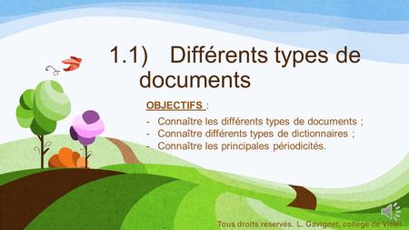 1.1) Différents types de documents