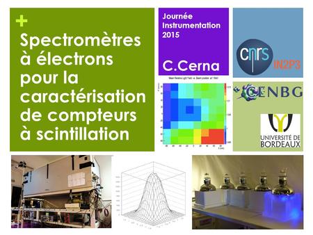 +, Spectromètres à électrons pour la caractérisation de compteurs à scintillation C.Cerna Journée Instrumentation 2015.