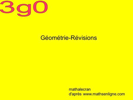 Géométrie-Révisions mathalecran d'après
