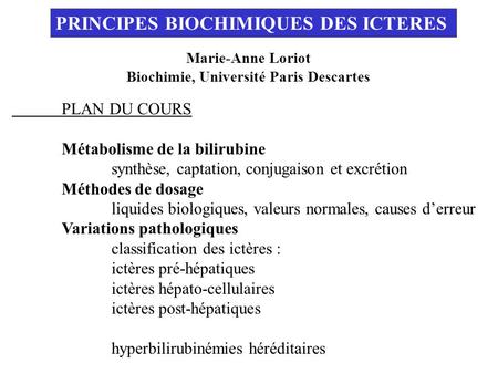 Biochimie, Université Paris Descartes