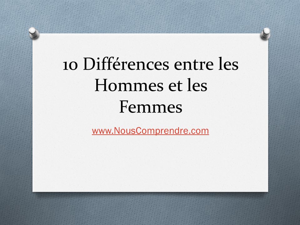 Sujet sur la discount différence entre les hommes