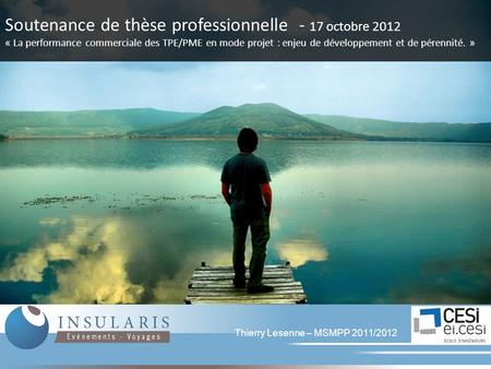 Soutenance de thèse professionnelle - 17 octobre 2012 « La performance commerciale des TPE/PME en mode projet : enjeu de développement et de pérennité.