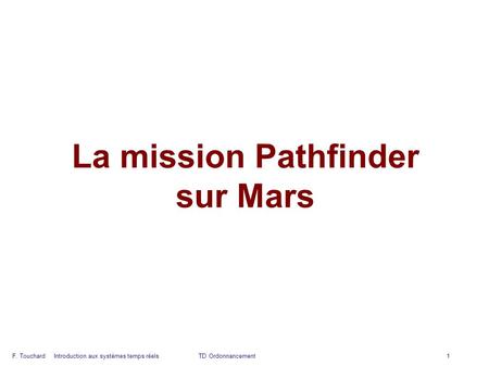 La mission Pathfinder sur Mars