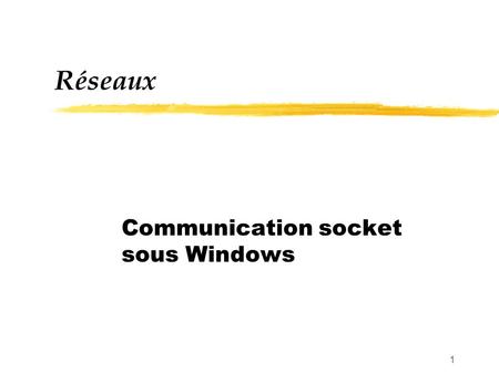 1 Réseaux Communication socket sous Windows. 2 Communication socket sous Windows Communication entre 2 applications sur 2 machines distantes Adresse IP.