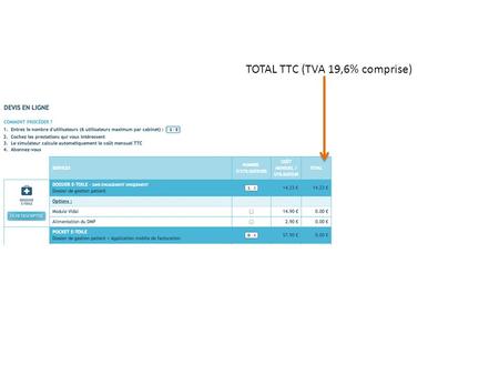 TOTAL TTC (TVA 19,6% comprise). Ajouter sur la page devis dans la case lecteur Xiring : Baladeur Santé Office (180 €)