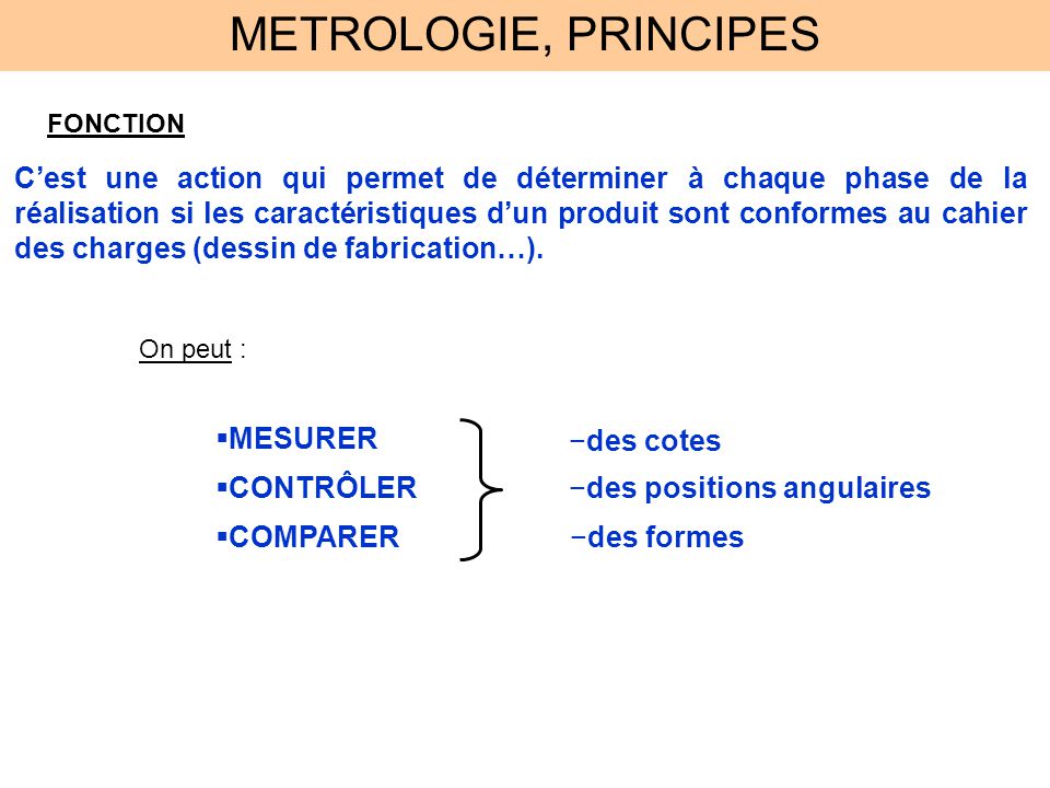 Les principes de la mesure