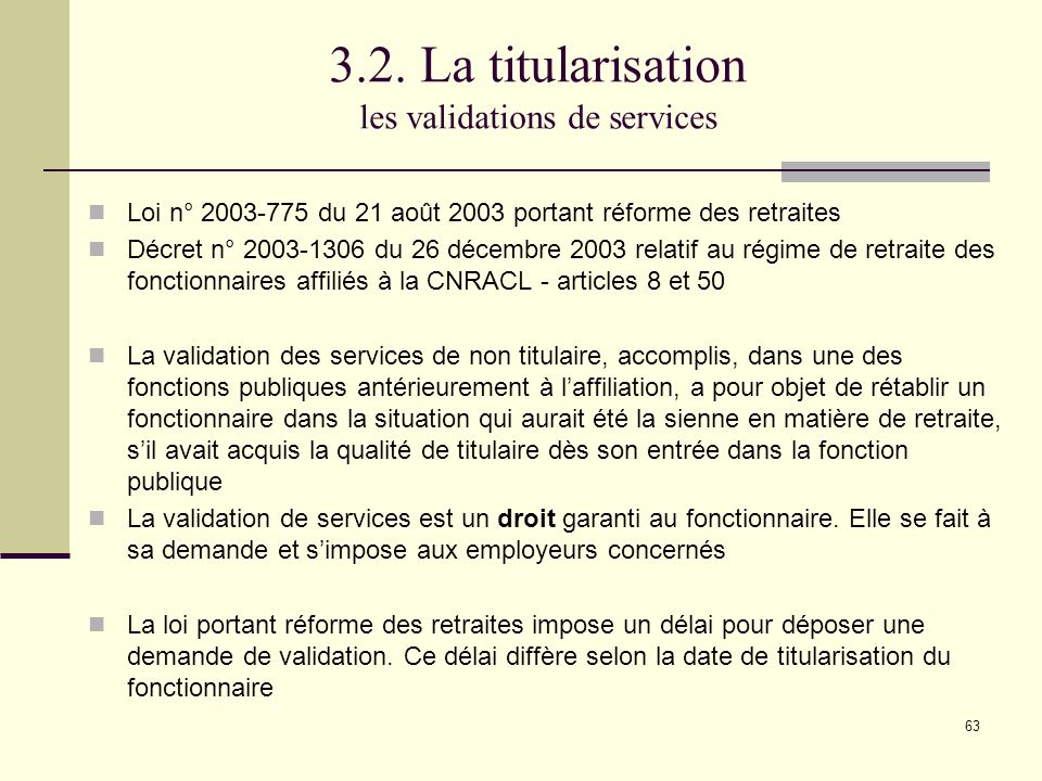 Demande de titularisation fonction publique