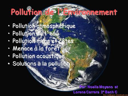 Pollution de l'Environnement