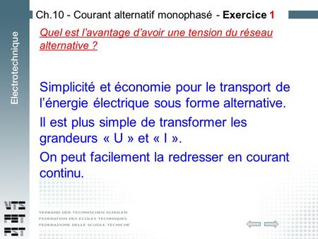 Ch.10 - Courant alternatif monophasé - Exercice 1