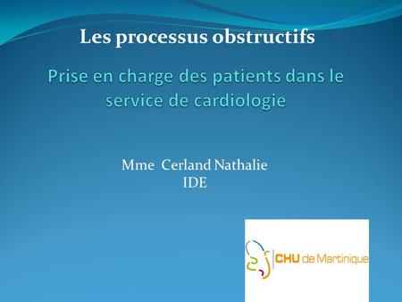 Mme Cerland Nathalie IDE Les processus obstructifs.