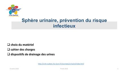 Sphère urinaire, prévention du risque infectieux