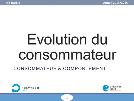 GB-IAAL 5 Année 2013/ Evolution du consommateur CONSOMMATEUR & COMPORTEMENT.