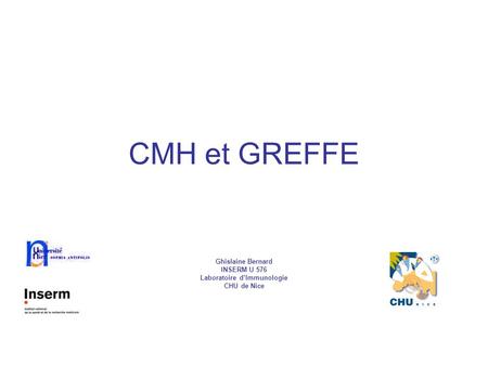 CMH et GREFFE Ghislaine Bernard INSERM U 576 Laboratoire d’Immunologie CHU de Nice.