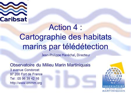 Action 4 : Cartographie des habitats marins par télédétection Observatoire du Milieu Marin Martiniquais 3 avenue Condorcet Fort de France Tel :