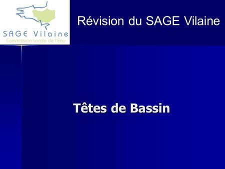 Têtes de Bassin Révision du SAGE Vilaine. Contexte Orientation fondamentale du SDAGE sur la préservation des têtes de bassin Orientation fondamentale.