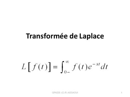 Transformée de Laplace