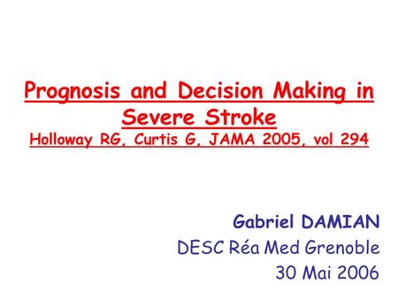 Gabriel DAMIAN DESC Réa Med Grenoble 30 Mai 2006