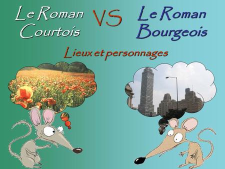 Le Roman Courtois Le Roman Bourgeois VS Lieux et personnages.