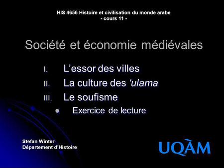 Société et économie médiévales