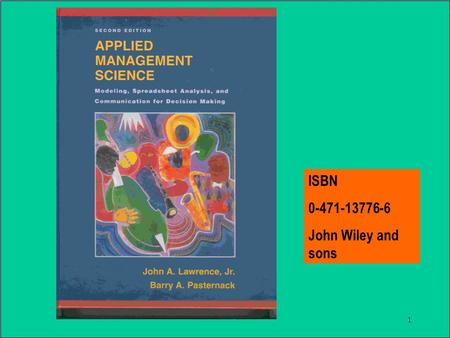 1 ISBN 0-471-13776-6 John Wiley and sons. 2 IntroductionIntroduction Chapter 1.