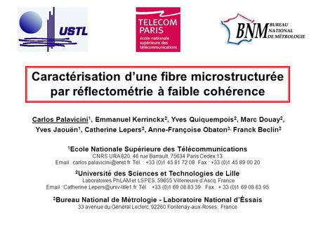 Caractérisation d’une fibre microstructurée
