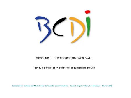 Rechercher des documents avec BCDI