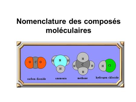 Nomenclature des composés moléculaires