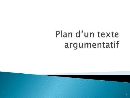 Plan d’un texte argumentatif