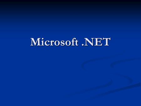 Microsoft .NET.