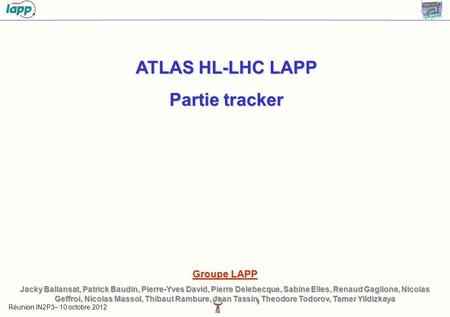 ATLAS HL-LHC LAPP Partie tracker