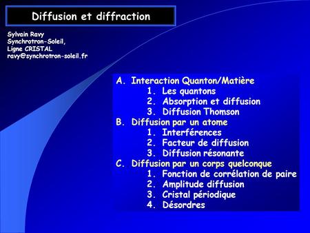 Diffusion et diffraction