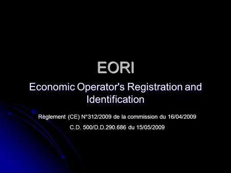 Economic Operator's Registration and Identification