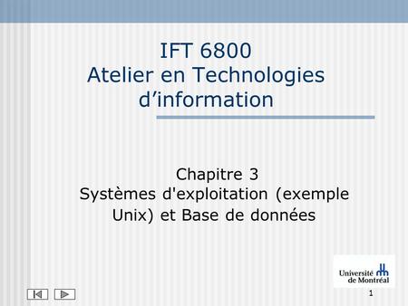 IFT 6800 Atelier en Technologies d’information