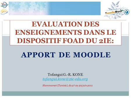 EVALUATION DES ENSEIGNEMENTS DANS LE DISPOSITIF FOAD DU 2IE: