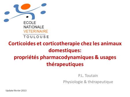 P.L. Toutain Physiologie & thérapeutique