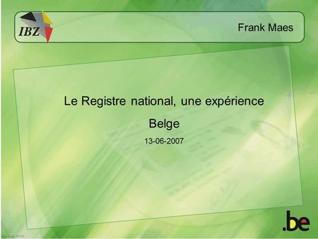 Le Registre national, une expérience Belge