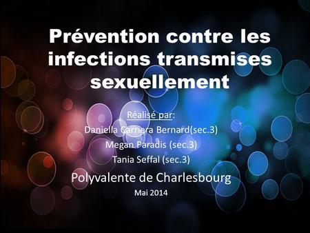 Prévention contre les infections transmises sexuellement
