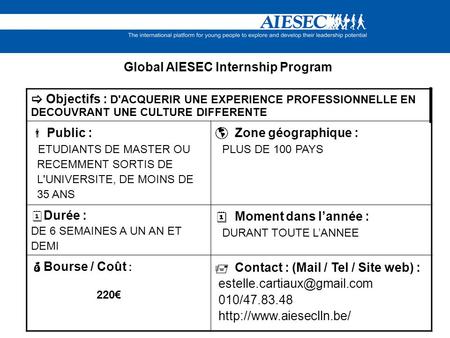 Global AIESEC Internship Program