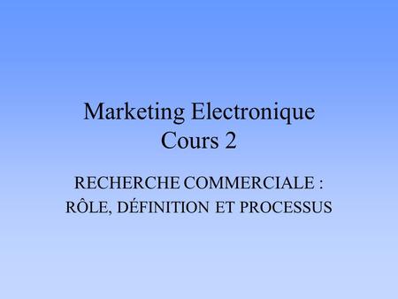 Marketing Electronique Cours 2