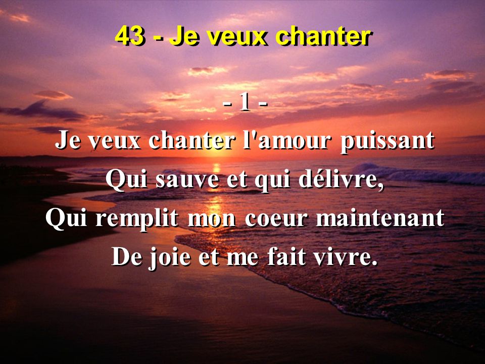 Je Veux Chanter L Amour Puissant Qui Sauve Et Qui Delivre Ppt Telecharger