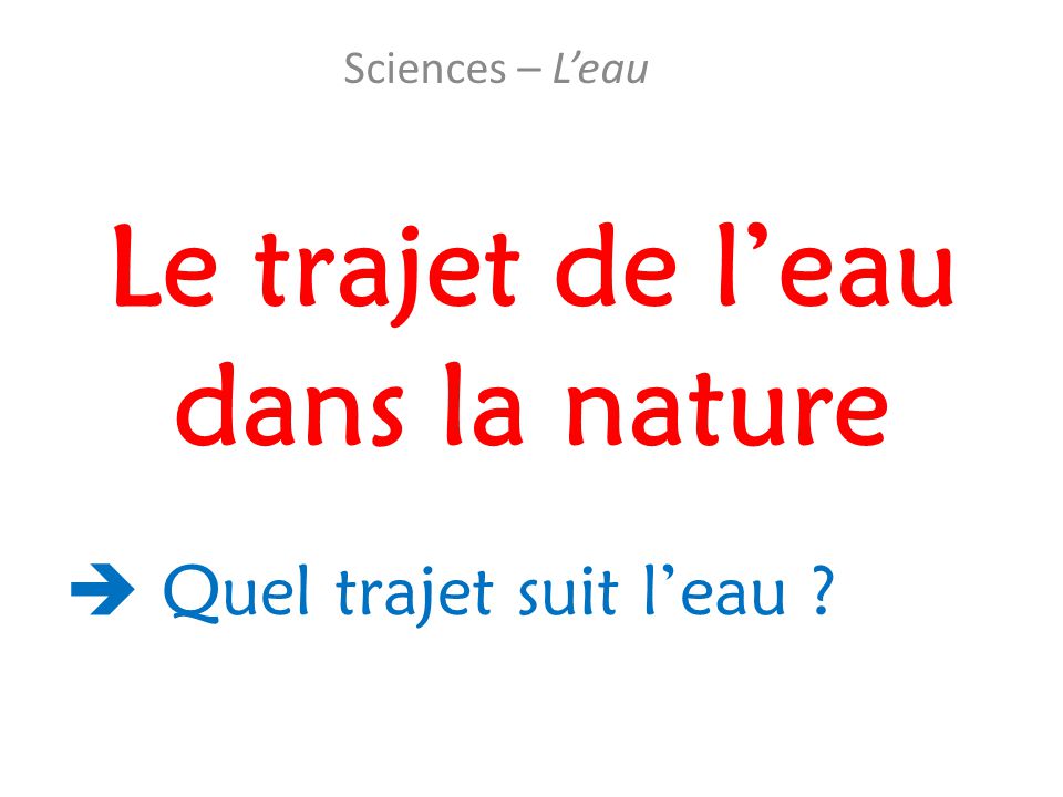 Le Trajet De L Eau Dans La Nature Ppt Video Online Telecharger