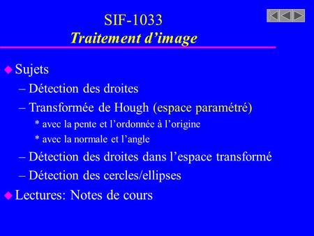 SIF-1033 Traitement d’image