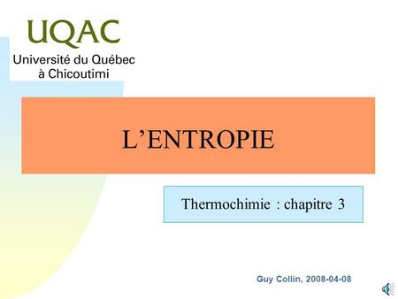 Thermochimie : chapitre 3