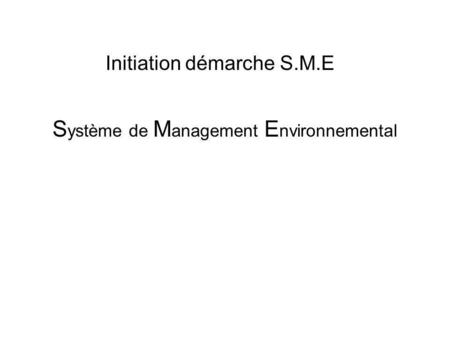 Système de Management Environnemental