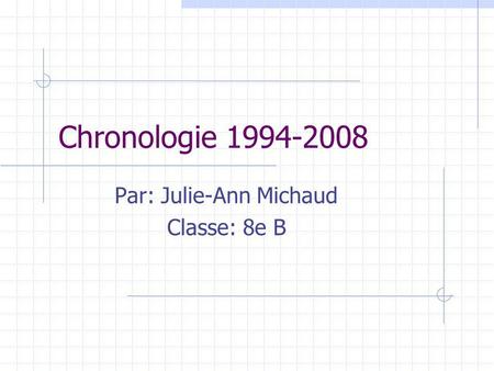 Chronologie 1994-2008 Par: Julie-Ann Michaud Classe: 8e B.