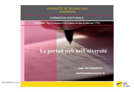 Le portail web netUniversité