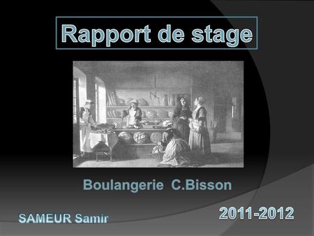 Rapport de stage Boulangerie C.Bisson 2011-2012 SAMEUR Samir.