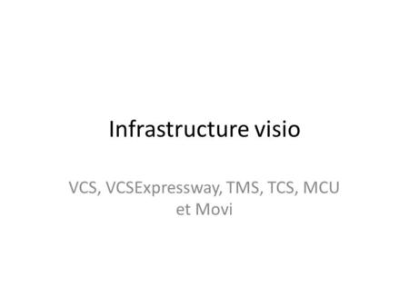 VCS, VCSExpressway, TMS, TCS, MCU et Movi